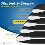 Waterproof Queen Pillow Protectors with Zipper - Set of 4