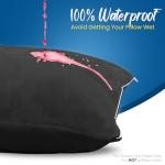 Waterproof Queen Pillow Protectors with Zipper - Set of 4