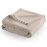 Twin Size Supersoft Fleece Bed Blanket - Beige