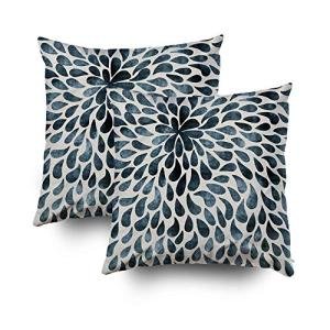 Abstract Raindrop Flower Zippered Pillow Covers - 2 Pack