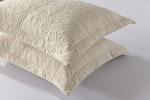 Beige Embroidered Pillow Shams Set of Two