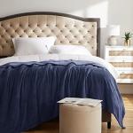 Navy Microfiber Fleece Throw Blanket - Soft & Cozy