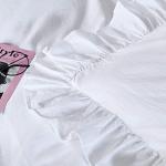 White Edge Ruffle Pillow Shams Set for Full/Queen