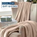 Twin Size Supersoft Fleece Bed Blanket - Beige