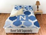 Monogrammed Letter N Blue Batik Pillow Sham