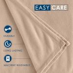Twin Size Supersoft Fleece Bed Blanket - Beige