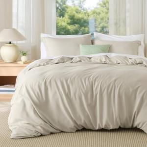 Bedsure Soft Queen Duvet Cover Set - 3 Pieces