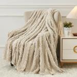 Cozy Khaki Fleece Throw Blanket for Women