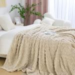 Cozy Khaki Fleece Throw Blanket for Women