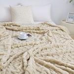 Cozy Khaki Fleece Throw Blanket for Women