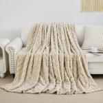 Cozy Khaki Fleece Throw Blanket for Women