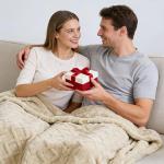 Cozy Khaki Fleece Throw Blanket for Women