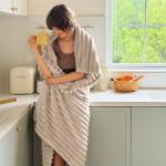 Bedsure GentleSoft Beige Fleece Throw Blanket 50x60