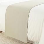 Beige Solid Bed Runner Scarf for Decor