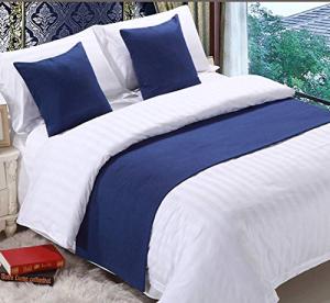 Navy Solid Bed Runner Scarf for Bedroom