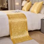 Gold Satin Bed Runner for King Size Beds