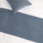 Blue Chenille Bed Runner for Modern Decor