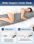 ZonLi Grey Cooling Memory Foam Body Pillow