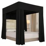 Mengersi Black Sheer Canopy Curtains for Beds