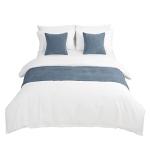 Blue Chenille Bed Runner for Modern Decor