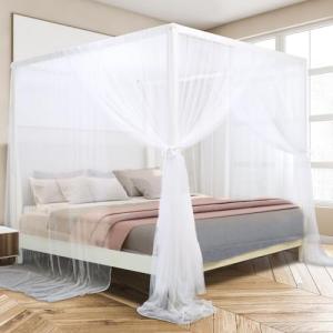 White Canopy Bed Curtains for Girls and Adults