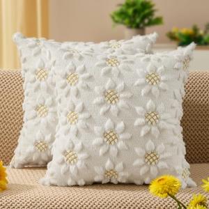Spring Summer Flower Pillow Covers Set of 2