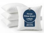 Lane Linen 4 Pack Fluffy White Pillow Inserts