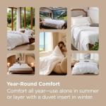 Bedsure White Queen Duvet Cover Set - Soft & Cozy
