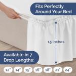 Queen Wrap Around Bed Skirt - White, 15-Inch Drop