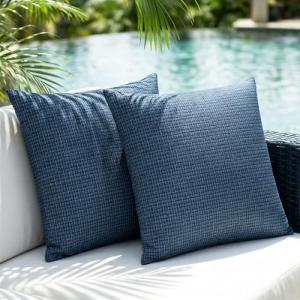 Waterproof Outdoor Throw Pillow Covers, 2-Pack, Indigo
