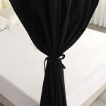 Mengersi Black Sheer Canopy Curtains for Beds
