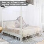 White Canopy Bed Curtains for Girls and Adults