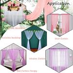 Queen Canopy Bed Curtains with Lights - White