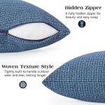 Waterproof Outdoor Throw Pillow Covers, 2-Pack, Indigo