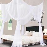 White Canopy Bed Curtains for Girls and Adults