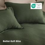 Bedsure Olive Green Waffle Duvet Cover Set