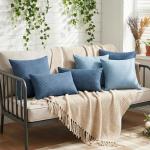 Waterproof Outdoor Throw Pillow Covers, 2-Pack, Indigo