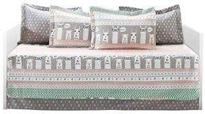 Pink and Turquoise Llama Striped Daybed Set