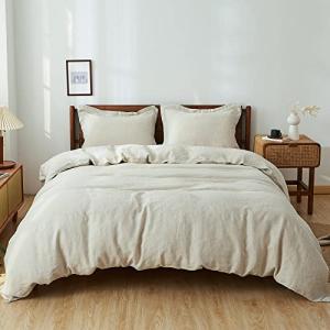 Linen Duvet Cover Set, Twin Size, Natural Flax