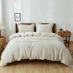 Linen Duvet Cover Set, Twin Size, Natural Flax