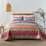 Reversible Boho Floral Quilt Set - King Size