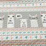 Pink and Turquoise Llama Striped Daybed Set