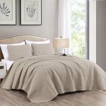 Khaki Queen Oversized Bedspread Set with Medallions