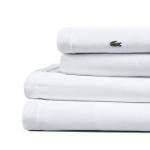 Lacoste White 100% Cotton Queen Bed Sheet Set