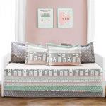 Pink and Turquoise Llama Striped Daybed Set