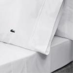 Lacoste White 100% Cotton Queen Bed Sheet Set