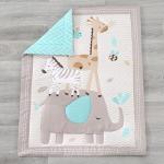 Wowelife Gray Elephant 3-Piece Crib Bedding Set