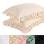 Bedsure Set of 2 Standard Pillow Shams, Beige