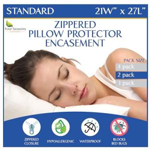 Set of 2 Zippered Pillow Protectors - Waterproof & Hypoallergenic