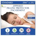 Set of 2 Zippered Pillow Protectors - Waterproof & Hypoallergenic
